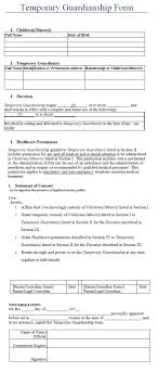 Temporary Guardianship Form Template Guardianship Plan For Life Legal Guardianship