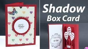 Now, bring the other tab over to the corresponding side on the outer card layer and press in place. How To Make A Shadow Box Card Diy Craft Idea Video Tutorial Youtube