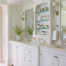 Available in warm woods such as rustic oak wood, sleek dark maple and other finishes, our linen cabinets fit effortlessly into your bathroom to create the perfect look. Double Vanity With Center Console Traditional Bathroom Msm Property Development