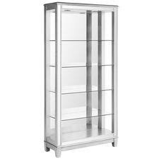Hayworth Mirrored Silver Tall Bookshelf Glass Shelves Kitchen Glass Shelves Glass Shelves In Bathroom