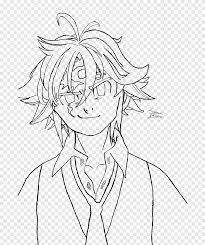 Seven deadly sins, a hit anime series on netflix, tells the story of meliodas, the dragon sin. Dessin Au Trait Meliodas Demon Anime Demon Blanc Visage Png Pngegg