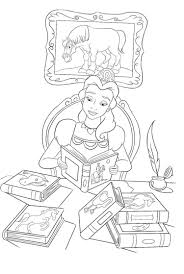 Princess Belle Reading Book Coloring Pages Disney Coloring Pages Coloring Books Disney Princess Coloring Pages