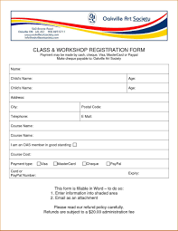 Course Enrolment Form Template Word Template Registration Form Word Free