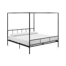 Black canopy bed frame full. Novogratz Marion Canopy Bed King 73 In X 78 In X 82 5 In Black 4194049n Rona