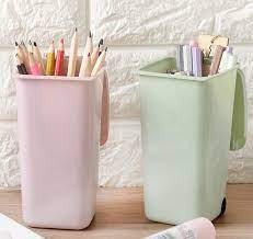 Plastic Pen Holder Pencil Container Cosmetic Organizer Office Desk Pen Containers Desk Organizer Desk Organization Desk Organization Office Cosmetic Organizer