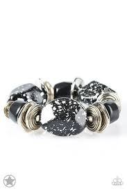 Black And Silver Ring Paparazzi Paparazzi Glaze Of Glory Black Silver Chunky Beads Blockbuster Bracelet Antique Style Engagement Rings Accessories Paparazzi Jewelry