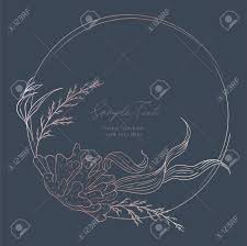Throw it in a drawer. Wedding Sea Invitation Sketched Floral Branches Coral Algae Gold And Pink Geometric Ring On Dark Navy Background Nautical Art Marine Wedding Style Flourishes Ring Wreath Stock Photo Picture And Royalty Free