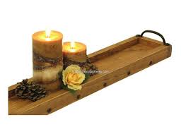 Long Wooden Tray Summer Centerpiece For Table Dining Table Etsy Wooden Tray Wooden Candle Tray Wooden Candles