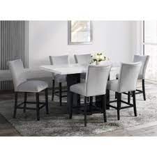 When it comes to essential furniture for your home, a beautiful dining table can really make your dining room stand out. Elements International Valentino Contemporary 7 Piece Dining Set Dream Home Interiors Dining 7 Or More Piece Sets