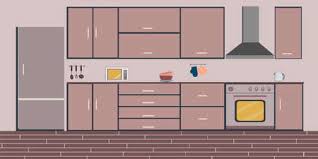 Kitchen interior with furniture cartoon vector illustration. 146 822 Cartoon Kitchen Stock Photos And Images 123rf