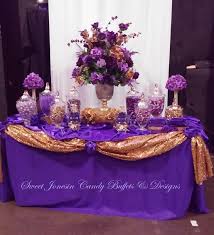 Purple And Gold Candy Buffet Girl Baby Shower Decorations Purple Candy Buffet Candy Table Decorations