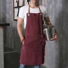 Lieferung de alemania 100% algodón bauchtasch. Weeyi Delantal De Cocina De Lino Para Hombre Y Mujer Con Correa De Cuero Unisex Barman Panaderos Pintores Barista Delantales De Cocina Delantal Apron Fashion Fashion Apronaprons For Woman Aliexpress