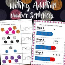 writing addition number sentences by dressed in sheets by soumara