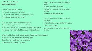 Awesome Little Purple Flower Poem And View In 2020 Flower Poem Purple Flowers Flower School