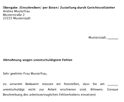 Durch die unterzeichnung der unterlassungserklärung gehen sie einen lebenslang gültigen vertrag ein. Muster Abmahnung Auszubildende Sofort Zum Download