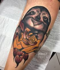 Sloth Neo Traditional By Monique Peres Sleeve Tattoos Sloth Tattoo Tattoo Sleeve Designs