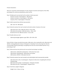 Maybe you would like to learn more about one of these? Practice Calculations For Carbs Protein And Fat