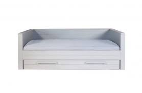 woood dennis bedbank 90x200 grenen beton grijs bedbank bed met onderschuifbed bed