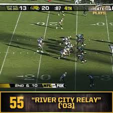 This race is designed to highlight the beauty of nky, promote. Nfl On Twitter No 55 The River City Relay Dec 21 2003 Nfl100 Nfl 100 Greatest Plays On Nflnetwork