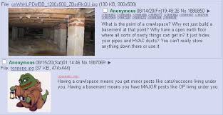 While concrete floors and walls may not scream potential right now, your basement offers a lot of space that can be used for more than just storage and can add a considerable amount of value to your home. Diy On Crawlspaces Vs Basements 4chan