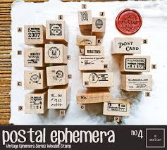 Postal Ephemera Wooden Stamps 4 In 2020 Wooden Stamps Handmade Books Stamp
