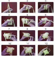 How To Make Ketupat For Idul Fitri Indonesia Moeslem Celebration Leaf Crafts Weaving Crafts