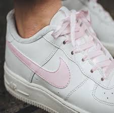 1 Reimagined Collection Millennial Pink Air Force Ones With Matching Ribbon Laces Not Seen Pin Custom Nike Shoes Louis Vuitton Shoes Sneakers Nike Air Shoes