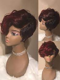 Short Side Parting Wavy Colormix Synthetic Wig Short Hair Wigs Curly Hair Styles Short Hair Styles