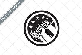 Free lightning bolt icons in wide variety of styles like line, solid, flat, colored outline, hand drawn and many more such styles. Electrician Hand Pipe Holding Lightning Bolt Usa Flag Circle 593170 Illustrations Design Bundles