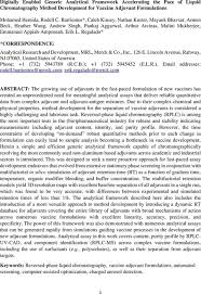 Digitally Enabled Generic Analytical Framework Accelerating the Pace of  Liquid Chromatography Method Development for Vaccine Adjuvant Formulations 