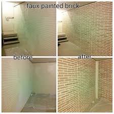 Painting basement walls can go a long way to spruce up a subterranean space suffering from limited natural light. Faux Painted Bricks On Basement Wall Stamped Brick Molded Concrete Wall Faux Brick Walls Basement Walls Basement Decor