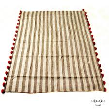 Couverture En Laine Raye Textile Boutique Decoration Lyon Artisanat Tunisien Samak