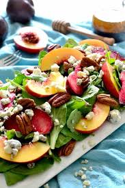 This Stone Fruit Salad Combines Sweet Plums And Nectarines With Crunchy Pecans Blue Cheese And Balsam Delicious Salads Stone Fruit Salad Summer Salad Recipes