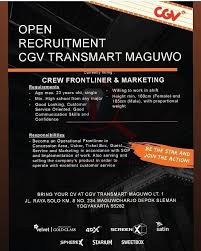 Info lowongan kerja terbaru 2020 informasi lowongan kerja tahun 2020 di bank bumn cpns jujur, disiplin dan bertanggung jawab. Lowongan Kerja Cgv Transmart Maguwo Lowongan Kerja Jogja Facebook