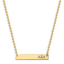 Alpha Xi Delta Bar Necklace Axid Bar Necklace Alpha Xi Delta Etsy Sorority Gifts Sorority Necklaces Bar Necklace