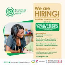 We are hiring: Special Education Teaching Assistant - International  Community School
