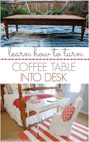 Furniture Hack How To Turn A Coffee Table Into A Desk Diy Sewing Table Furniture Hacks Refurbished Furniture