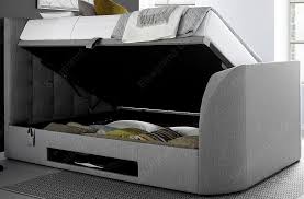 Choose from black, brown, neutral or white tv bed frames, or different sizes including a single tv bed frame, small double tv bed, double bed with tv or king size tv bed frame. Kaydian Barnard Tv Storage Bed Kingsize Sleepland Beds