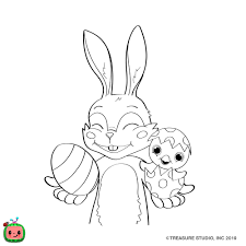 Jj coloring page that you can customize and print for kids. Cocomelon Coloring Pages Easter