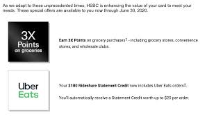 You can use major credit cards for paying for your order on ubereats. Hsbc Us Introduces 3x Points On Groceries 100 Usd Ubereats Credit On Their Cards Airlapse