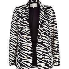 River island waterfall coat with faux fur collar | asos. Black Zebra Print Relaxed Blazer Blazer Women Blazer Coat