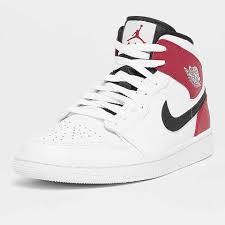 The '85 version gets a retro in the neutral grey colorway for a throwback look and feel. Air Jordan 1 Mid White Black Gym Red From Snipes On 21 Buttons