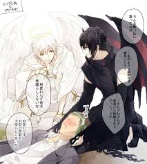 twitter アニメ少年 アニメ 男性 天使と悪魔 イラスト