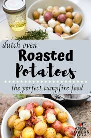 Dutch Oven Roasted Potatoes Book Lovers Pizza Recipe In 2020 Oven Roasted Potatoes Potatoes In Oven Roasted Potatoes