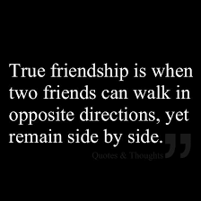 True Friendship Is When Two Friends Can Walk In Opposite Directions Yet Remain Side By Side Friends Quotes Live And Learn Quotes True Friendship