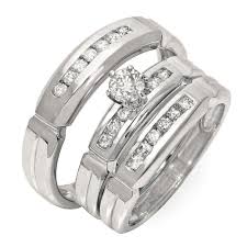 Walmart wedding rings sets for him and her; White Gold Over Trio Wedding Ring Set His Her S Diamond Engagement Bridal Band A Cheap Wedding Rings Sets Wedding Ring Trio Sets Affordable Wedding Ring Set
