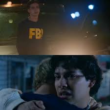 Sättet Robby ser på Miguel i den här scenen, han verkar inte arg eller  avundsjuk på Miguel och hans pappa som kramar varandra. Han ser faktiskt ut  som om han tycker synd