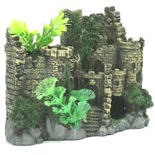 The Ruins Ancient Castle Cave Plant Aquarium Resin Ornament Fish Tank Decoration Castle Decor Fish Tank Decorations Salt Water Fish