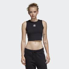 Black Adidas Crop Top Crop Top Black Womens Black Crop Tops Crop Tops Adidas Outfit