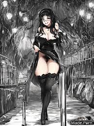 Porn image of brunette black stockings lift dress saggy tits candlelight  hentai created by AI